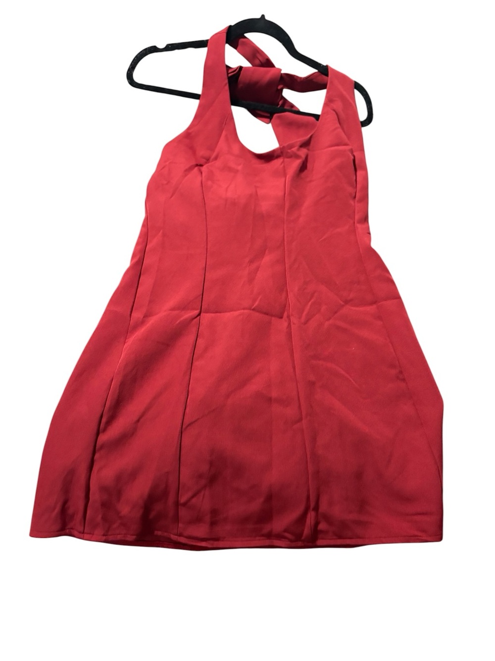 Backless Halter Red Dress - Women's Elegant Evening Dress